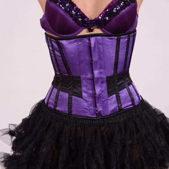 NEW 2X PINK METALIC BABYLON LEATHER CORSET 32" - Picture 14 of 15